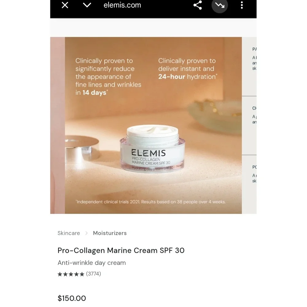 NIB ELEMIS Pro-Collagen Marine Cream Ultra-Rich Anti-Wrinkle Day Cream 1.6oz